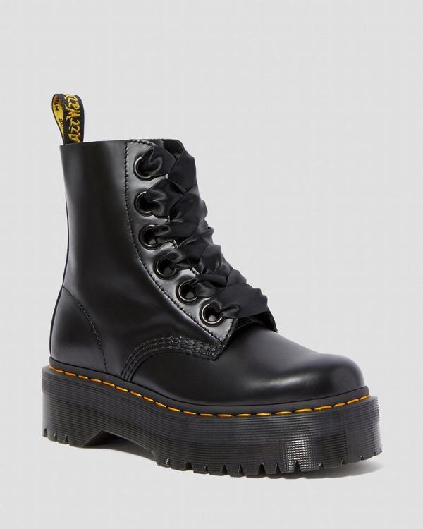 Dr Martens Dámské Boty Na Platformě Molly Buttero Černé, CZ-749812